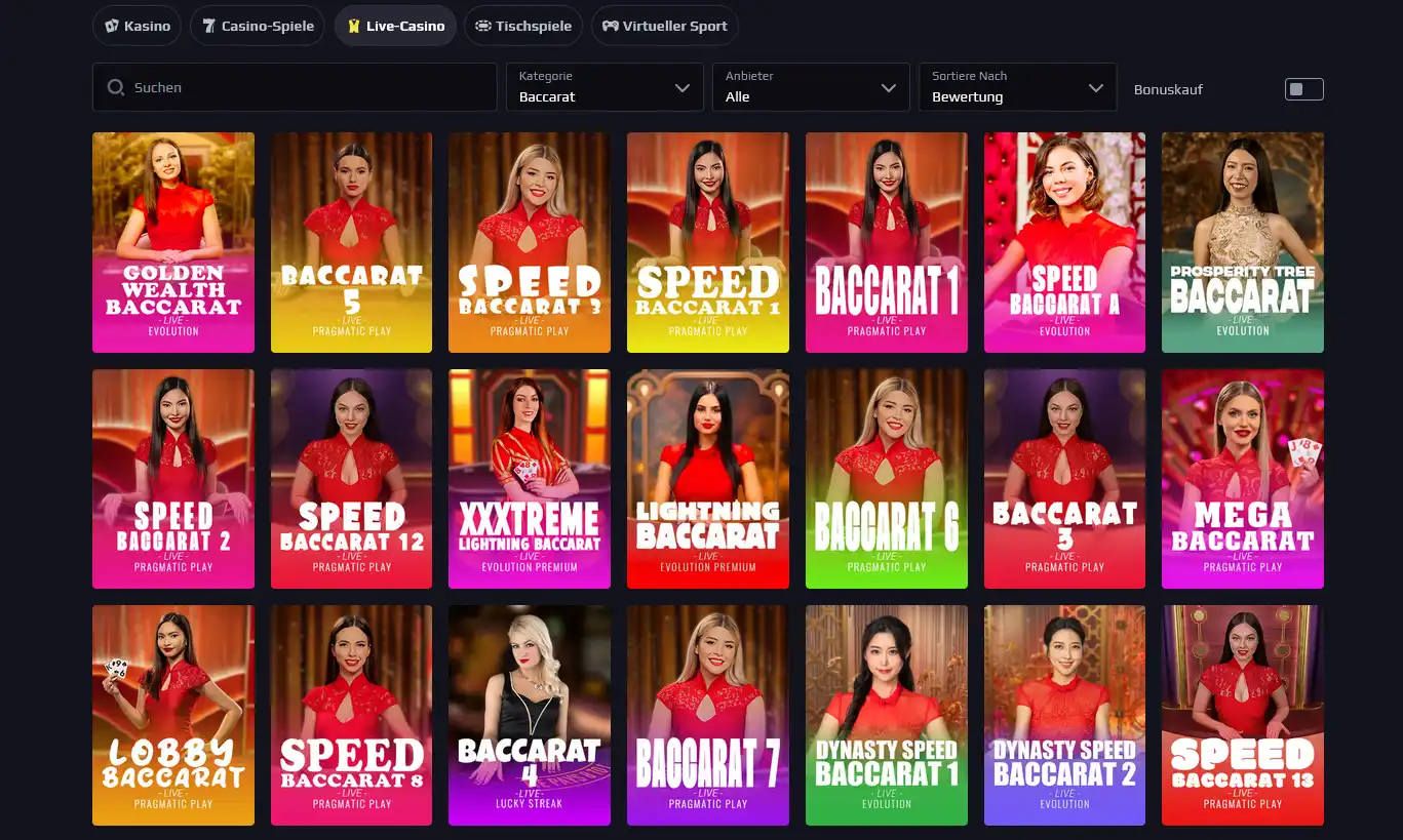 Heats Casino Live-Baccarat – XXXtreme Lightning Baccarat und Speed Baccarat