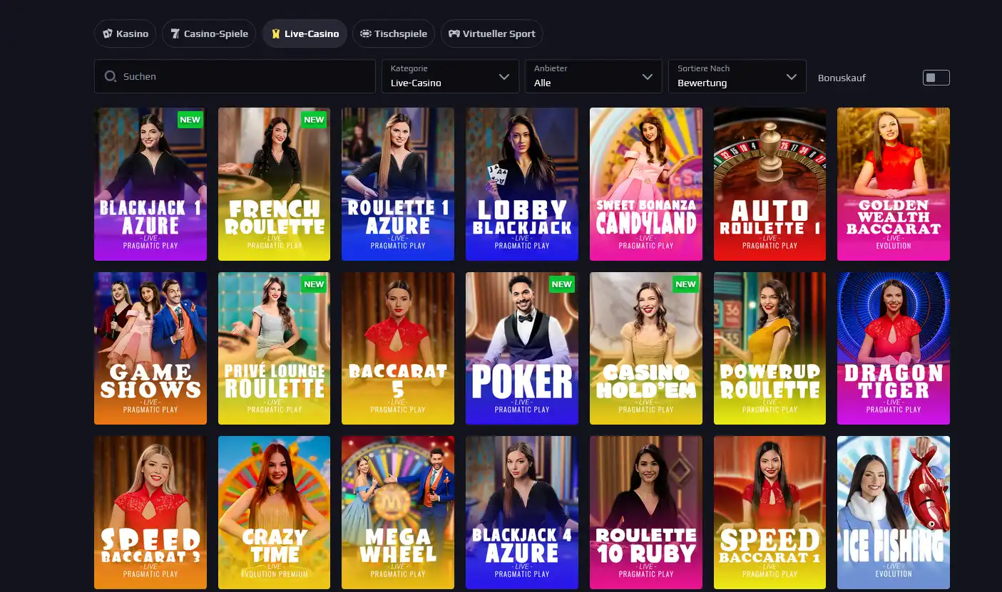 Heats Casino Live Casino – über 900 Live-Tische von Evolution Gaming und Pragmatic Live